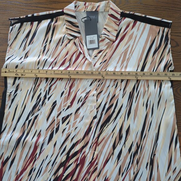 Lysse New‎ York Womens Tunic XL Abstract Print wht grss beige tan Lightweight - Picture 10 of 16